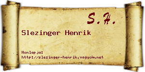 Slezinger Henrik névjegykártya