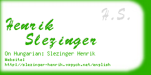 henrik slezinger business card
